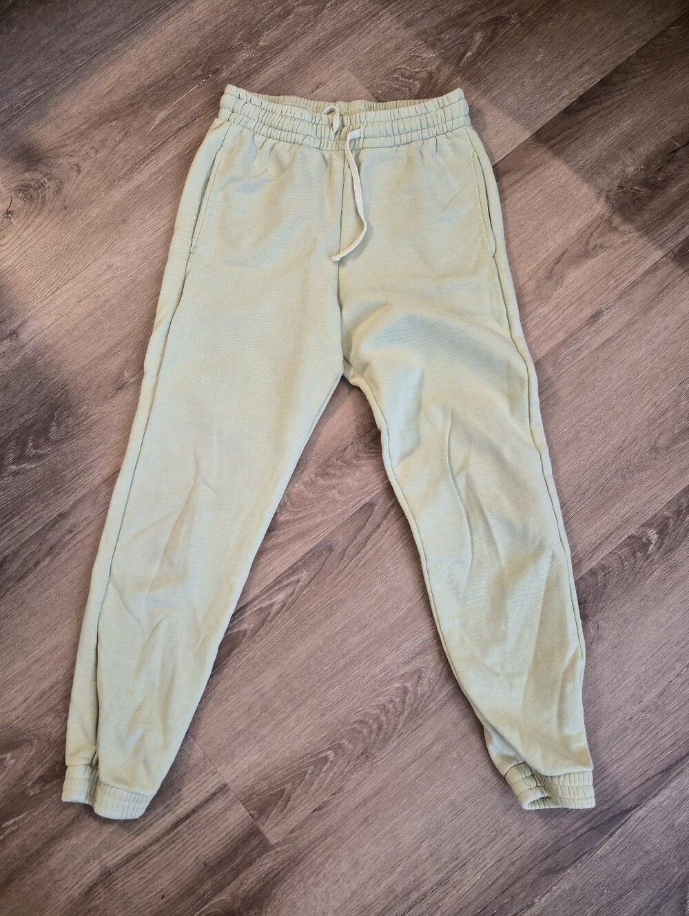 Reformation Sage Green Ribbed Drawstring Waist Joggers Small